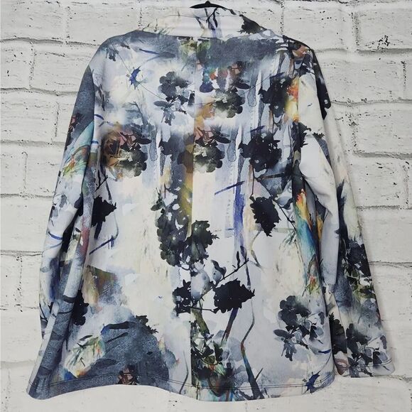 Piccadilly Women's Multicolor Zip-Up Long-Sleeved Bomber Jacket XL Watercolor - Picture 2 of 11